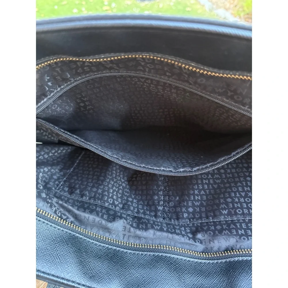 Kate Spade New York‎ Black Nylon Tote Bag Leather Trim